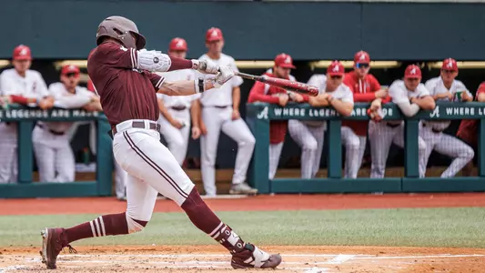 STARKVILLE, MS - April 07, 2023 - Mississippi State Outfielder Kellum Clark (#11) during the game between the Alabama Crimson Tide and the Mississippi State Bulldogs at Sewell Thomas Stadium in Tuscaloosa, AL. Photo By Jaden Powell