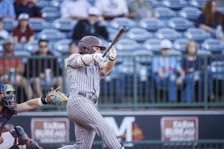 PEARL, MS - April 25, 2023 - Mississippi State Colton Ledbetter (#10) during the Governor’s Cup game between the Ole Miss Rebels and the Mississippi State Bulldogs at Trustmark Park in Pearl, MS. Photo By Kevin Snyder
