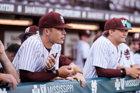 STARKVILLE, MS - April 04, 2023 - Mississippi State Infielder Slate Alford (#24) during the game between the Grambling State Tigers and the Mississippi State Bulldogs at Dudy Noble Field at Polk-Dement Stadium in Starkville, MS. Photo By Ivy Ball