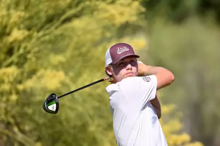 Garrett Endicott in the first round at the NCAA Championships.