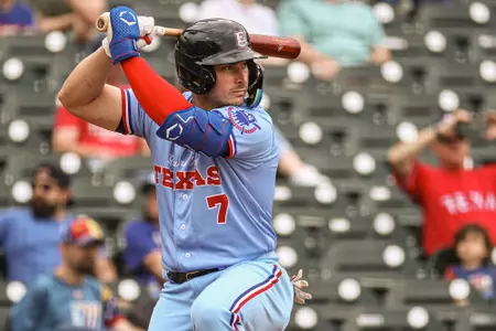 The Round Rock Express played the Albuquerque Isotopes in a Pacific Coast League baseball game on Sunday, April 2, 2023 at Dell Diamond in Round Rock, Texas. The Express fell to the Isotopes by a score of 10-to-2. (Andy Nietupski / TTL Sports Media; Twitter: @TTLSports; Instagram: @TTLSportsMedia)