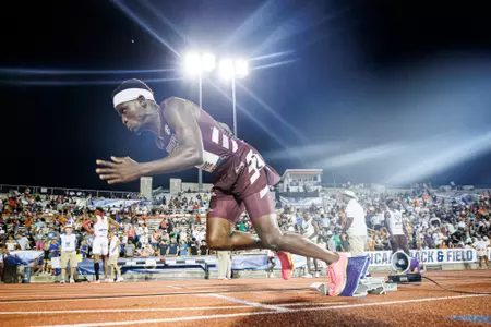 AUSTIN, TX - June 07, 2023 - Mississippi State Sprinter Lee Eppie during NCAA Championships Day 1 at the Mike A, Myers Track Complex in Austin, TX. Photo By Mike Mattina