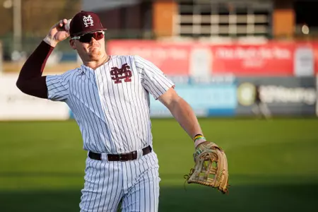 PEARL, MS - February 28, 2023 - Mississippi State Infielder/Outfielder Von Seibert (#33) during the game between the Southern Miss Golden Eagles and the Mississippi State Bulldogs at Trustmark Park in Pearl, MS. Photo By Jaden Powell