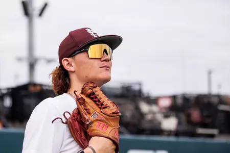 STARKVILLE, MS - March 31, 2023 - Mississippi State Pitcher Pico Kohn (#9) during the game between the South Carolina Gamecocks and the Mississippi State Bulldogs at Dudy Noble Field at Polk-Dement Stadium in Starkville, MS. Photo By Mike Mattina