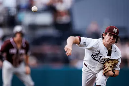 STARKVILLE, MS - May 20, 2023 - Mississippi State Pitcher Tyson Hardin (#26) during the game between the Texas A&M Aggies and the Mississippi State Bulldogs at Dudy Noble Field at Polk-Dement Stadium in Starkville, MS. Photo By Jaden Powell