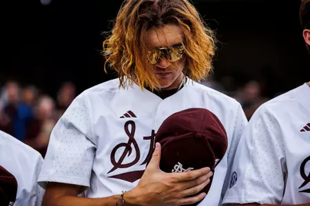 STARKVILLE, MS - May 20, 2023 - Mississippi State Pitcher Pico Kohn (#9) during the game between the Texas A&M Aggies and the Mississippi State Bulldogs at Dudy Noble Field at Polk-Dement Stadium in Starkville, MS. Photo By Jaden Powell