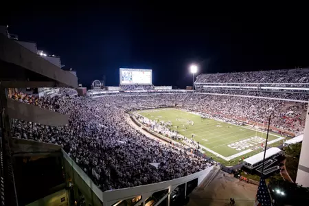 STARKVILLE, MS - September 09, 2023 - Mississippi State Fans during the game between the Arizona Wildcats and the Mississippi State Bulldogs at Davis Wade Stadium at Scott Field in Starkville, MS. Photo By Will Porada