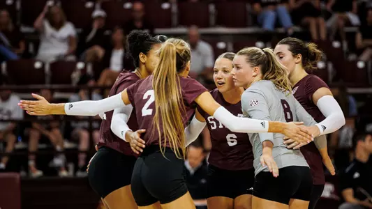 STARKVILLE, MS - September 16, 2023 - The Mississippi State Bulldogs during the match between the Abilene Christian Wildcats and the Mississippi State Bulldogs at the Newell-Grissom Building in Starkville, MS. Photo By Ivy Rose Ball