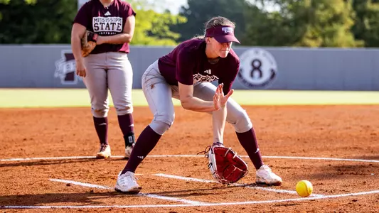 STARKVILLE, MS - September 06, 2023 - Mississippi State Pitcher Hosanna Lindblade (#43) during the first practice of the 2023-2024 season at Nusz Park in Starkville, MS. Photo By Mike Mattina