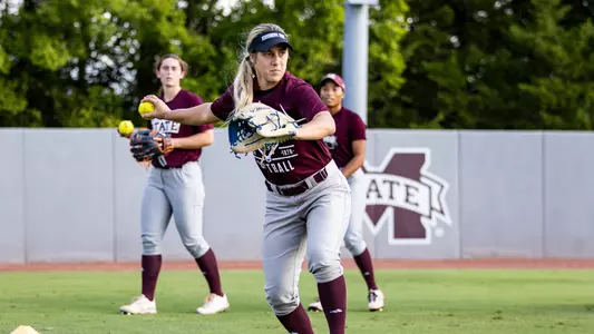STARKVILLE, MS - September 06, 2023 - Mississippi State Outfielder Sierra Sacco (#29) during the first practice of the 2023-2024 season at Nusz Park in Starkville, MS. Photo By Mike Mattina