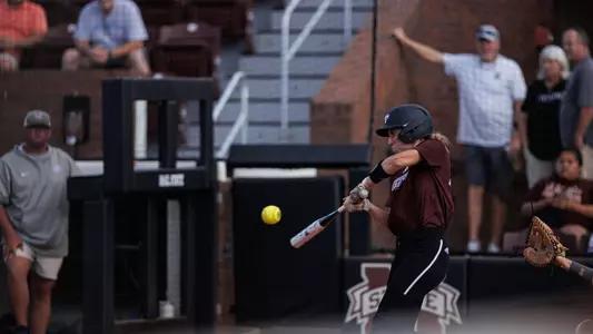 STARKVILLE, MS - September 15, 2023 - Mississippi State Catcher/Outfielder Ella Wesolowski (#74)) during the game between the Jones College Bobcats and the Mississippi State Bulldogs at Nusz Park in Starkville, MS. Photo By Bailey Black