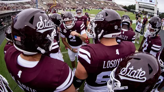 STARKVILLE, MS - September 02, 2023 - Mississippi State Quarterback Will Rogers (#2) during the game between the Southeastern Louisiana Lions and the Mississippi State Bulldogs at Davis Wade Stadium at Scott Field in Starkville, MS. Photo By Mike Mattina