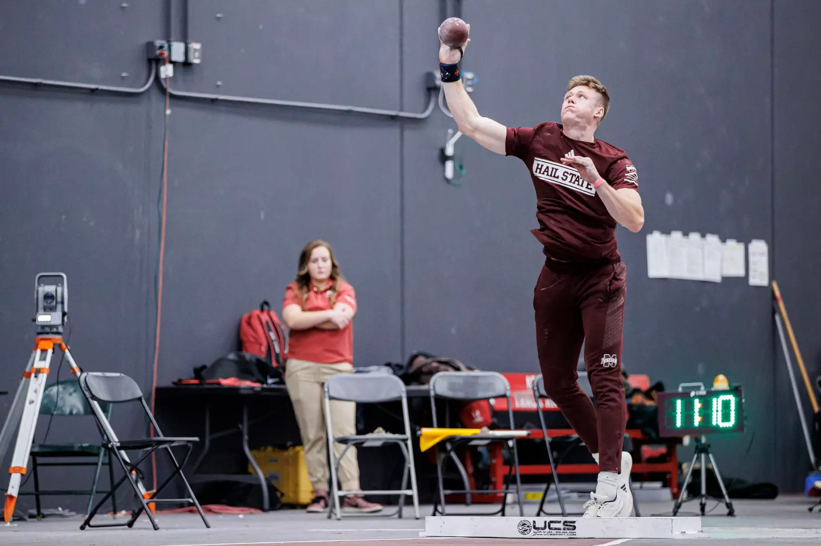 BIRMINGHAM, AL - January 26, 2024 - Mississippi State's Peyton Bair during the Razorback Invitational at the Randal Tyson Track Center in Fayetteville, AR. Photo by Will Porada