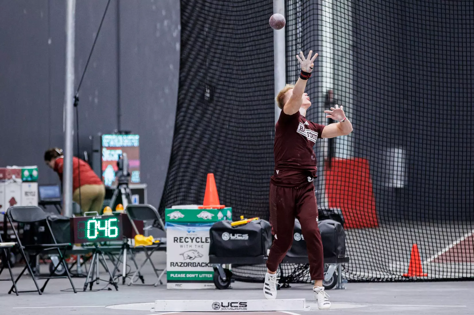 BIRMINGHAM, AL - January 26, 2024 - Mississippi State's Lewis Barber during the Razorback Invitational at the Randal Tyson Track Center in Fayetteville, AR. Photo by Will Porada