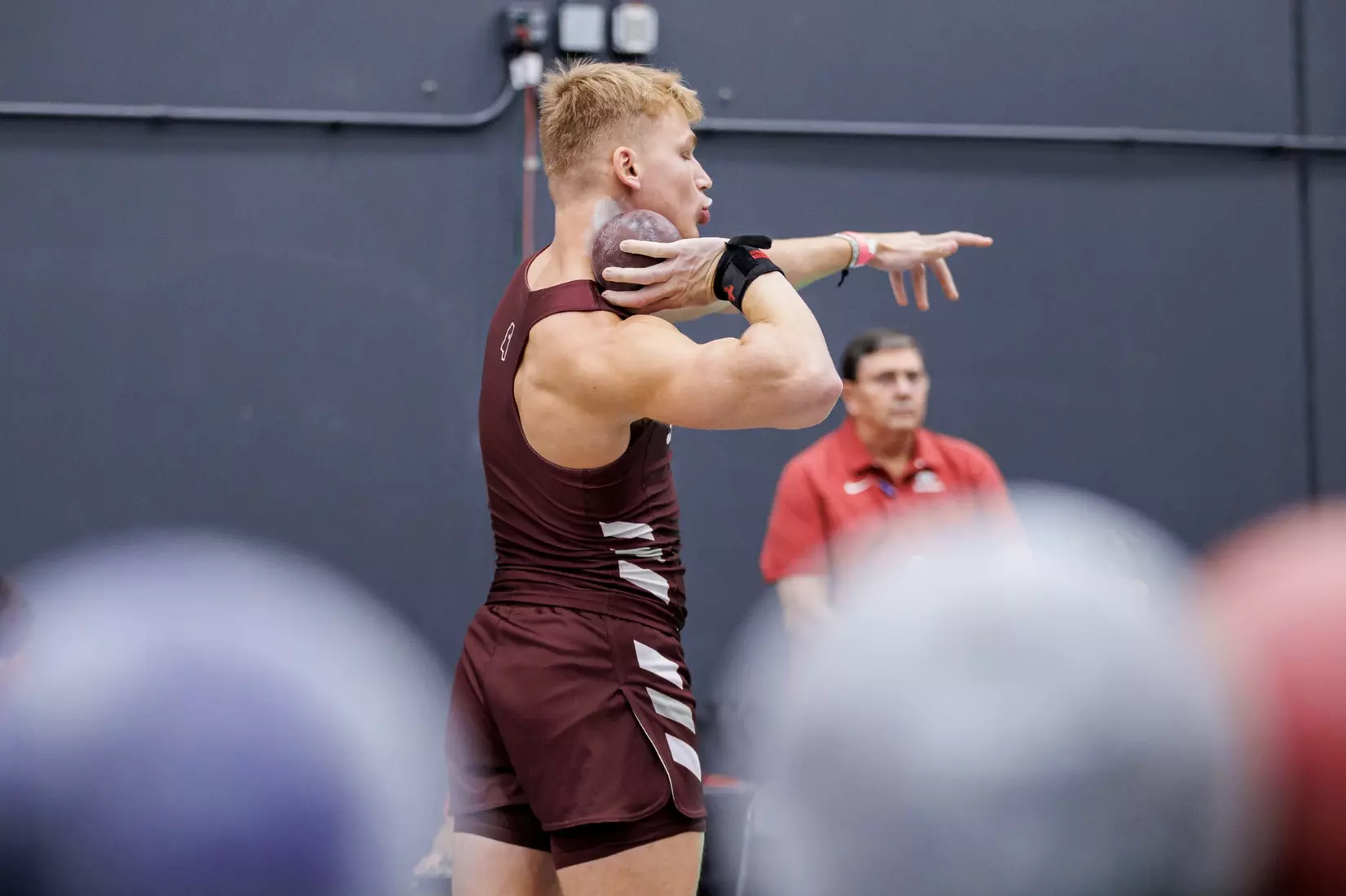 BIRMINGHAM, AL - January 26, 2024 - Mississippi State's Lewis Barber during the Razorback Invitational at the Randal Tyson Track Center in Fayetteville, AR. Photo by Will Porada