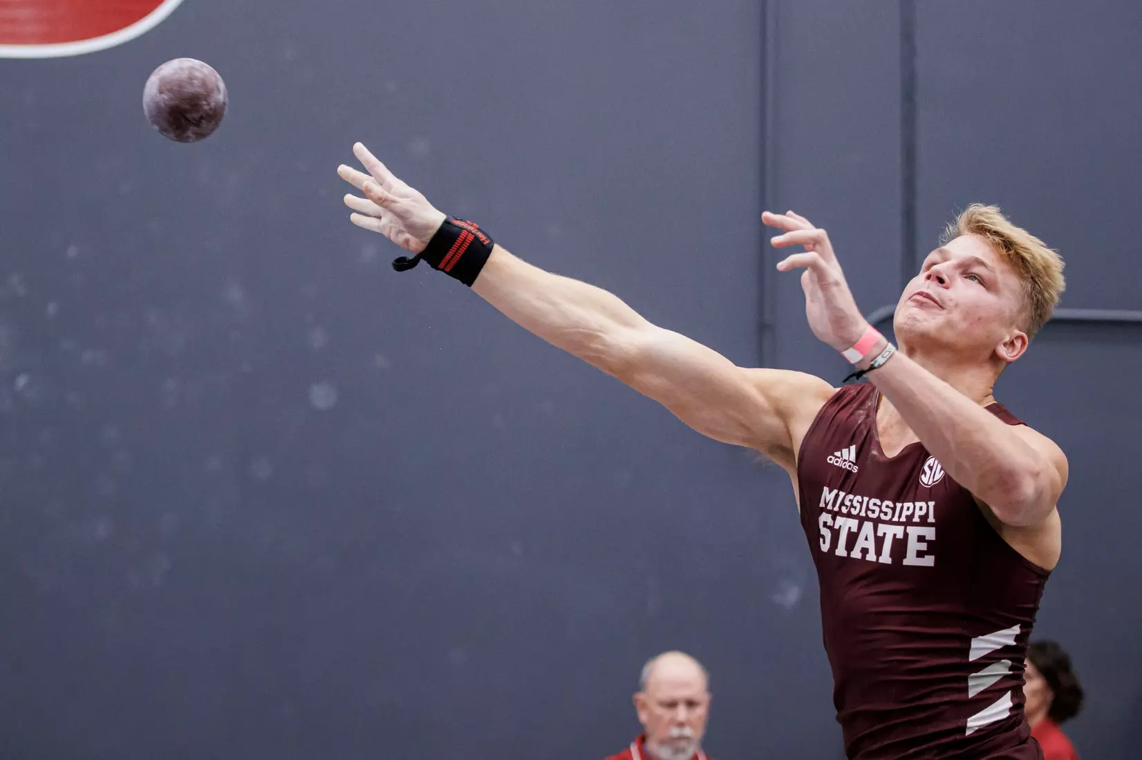 BIRMINGHAM, AL - January 26, 2024 - Mississippi State's Lewis Barber during the Razorback Invitational at the Randal Tyson Track Center in Fayetteville, AR. Photo by Will Porada
