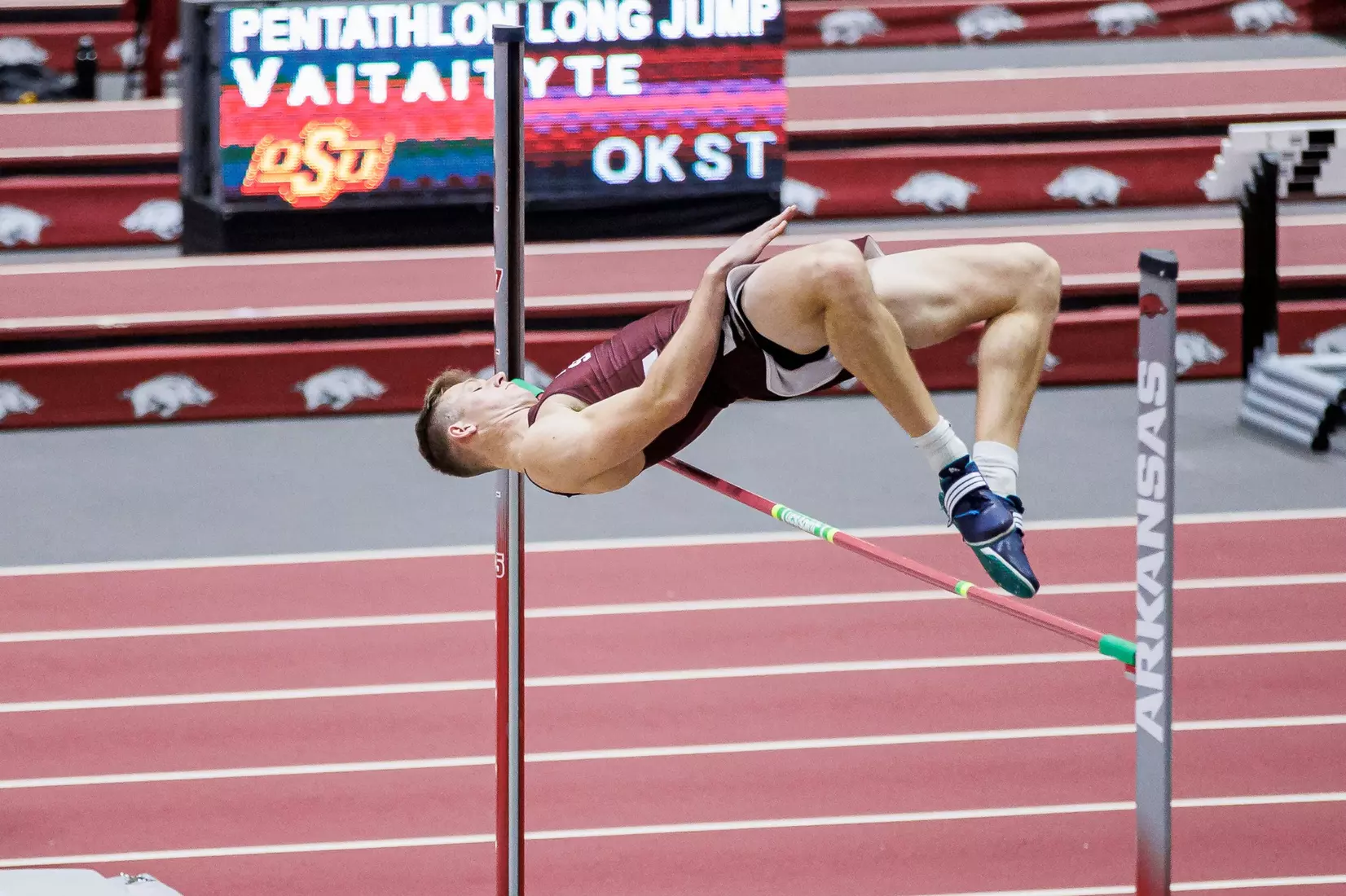 BIRMINGHAM, AL - January 26, 2024 - Mississippi State's Peyton Bair during the Razorback Invitational at the Randal Tyson Track Center in Fayetteville, AR. Photo by Will Porada