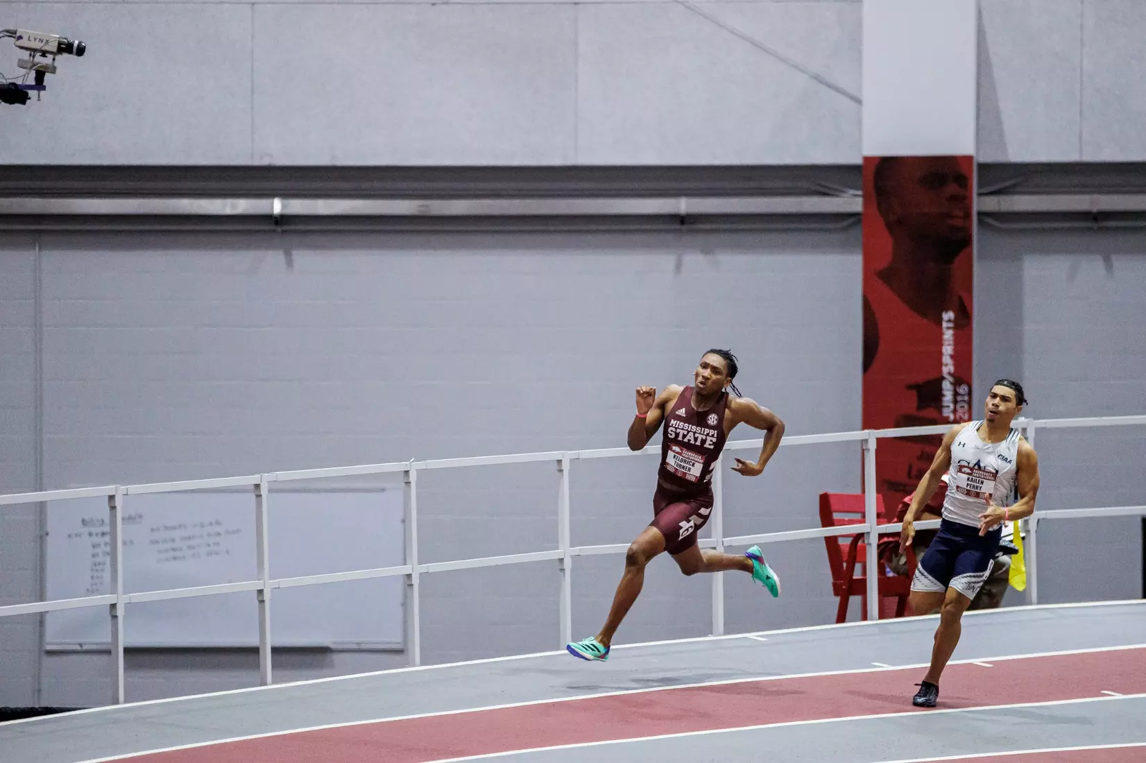 BIRMINGHAM, AL - January 26, 2024 - Mississippi State Sprinter Keldrick Turner during the Razorback Invitational at the Randal Tyson Track Center in Fayetteville, AR. Photo by Will Porada