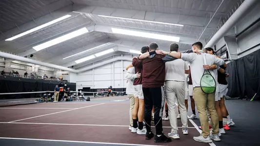 STARKVILLE, MS - January 27, 2024 - The Mississippi State Bulldogs during the match between the Virginia Commonwealth Rams and the Mississippi State Bulldogs at the Rula Tennis Pavilion in Starkville, MS. Photo By Jaden Powell
