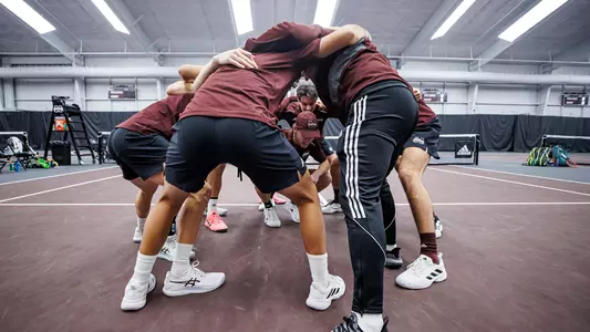 STARKVILLE, MS - January 28, 2024 - The Mississippi State Bulldogs during the match between the Florida State Seminoles and the Mississippi State Bulldogs at the Rula Tennis Pavilion in Starkville, MS. Photo By Will Porada
