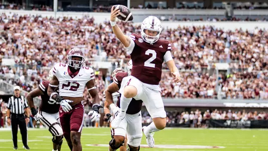 STARKVILLE, MS - August 31, 2024 - Mississippi State Quarterback Blake Shapen (#2) during the game between the Eastern Kentucky Colonels and the Mississippi State Bulldogs at Davis Wade Stadium at Scott Field in Starkville, MS. Photo By Mike Mattina