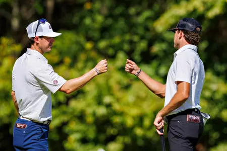 FAYETTEVILLE, AR - September 30, 2024 - Mississippi State's Drew Wilson during the Blessings Collegiate Invitational at Blessings Golf Club in Fayetteville, AR. Photo By Wesley Hitt