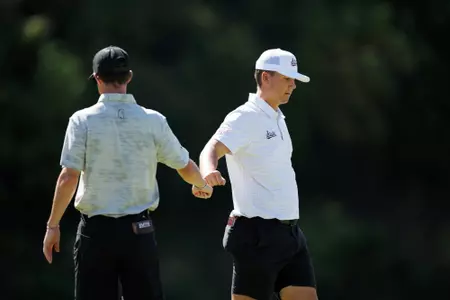 FAYETTEVILLE, AR - September 30, 2024 - Mississippi State's Dan Richie during the Blessings Collegiate Invitational at Blessings Golf Club in Fayetteville, AR. Photo By Wesley Hitt
