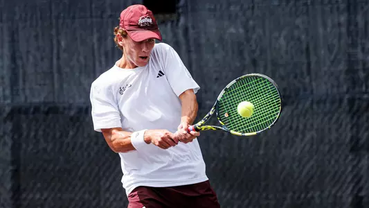 STARKVILLE, MS - September 04, 2024 - Mississippi State's Marshall Landry during practice at the AJ Pitts Tennis Centre in Starkville, MS. Photo By Mike Mattina