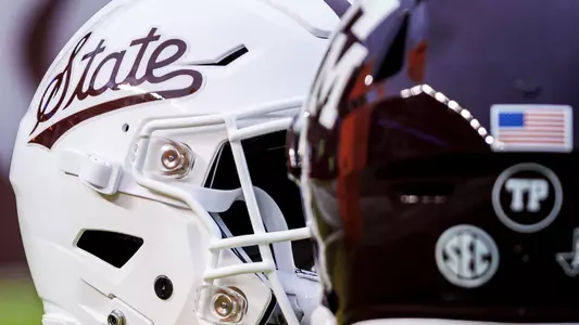 COLLEGE STATION, TX - November 11, 2023 - Helmet during the game between the Texas A&M Aggies and the Mississippi State Bulldogs at Kyle Field in College Station, TX. Photo By Jaden Powell