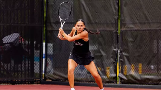 ATHENS, GA - April 17, 2024 - Mississippi State's Athina Pitta during the 2024 SEC Tournament match between the Kentucky Wildcats and the Mississippi State Bulldogs at the Magill Tennis Complex in Athens, GA. Photo By Conor Dillon