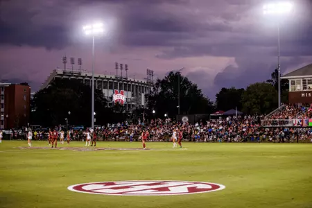 STARKVILLE, MS - October 04, 2024 - The Mississippi State Bulldogs during the match between the Arkansas Razorbacks and the Mississippi State Bulldogs at the MSU Soccer Field in Starkville, MS. Photo By Mike Mattina