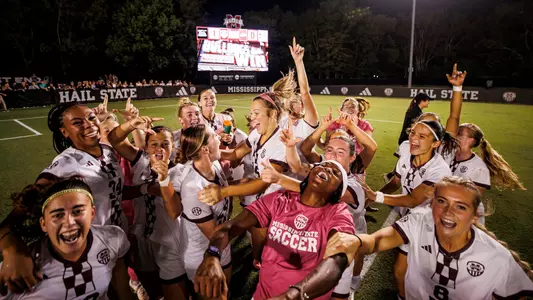 STARKVILLE, MS - October 04, 2024 - The Mississippi State Bulldogs during the match between the Arkansas Razorbacks and the Mississippi State Bulldogs at the MSU Soccer Field in Starkville, MS. Photo By Mike Mattina