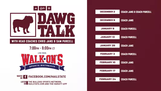 2024-25 Dawg Talk Schedule Graphic