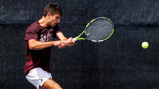 STARKVILLE, MS - September 04, 2024 - Mississippi State’s Mario Martinez Serrano during practice at the AJ Pitts Tennis Centre in Starkville, MS. Photo By Mike Mattina