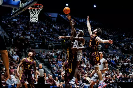 JACKSON, MS - December 17, 2024 - Mississippi State Center Michael Nwoko (#23) during the game between the Central Michigan Chippewas and the Mississippi State Bulldogs at Mississippi Coliseum in Jackson, MS. Photo By Mike Mattina