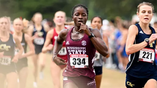 HUNTSVILLE, AL - September 13, 2024 - Mississippi State Middle Distance Runner Ramat Jimoh during the Southern Showcase at the John Hunt Cross Country Park in Huntsville, AL. Photo By Reily Rogers