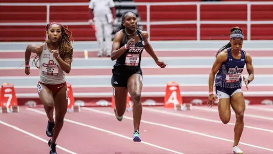 BIRMINGHAM, AL - January 27, 2024 - Mississippi State Sprinter Rickayla Fagan during the Razorback Invitational at the Randal Tyson Track Center in Fayetteville, AR. Photo by Will Porada