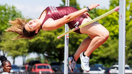 STARKVILLE, MS - April 26, 2024 - Mississippi State's Gabriela Sanz Martinez during the Maroon and White Invitational at the Mike Sanders Track Complex in Starkville, MS. Photo By Mike Mattina