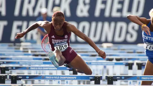 LEXINGTON, KY - May 25, 2024 - Mississippi State Hurdler Jessicka Woods compete at the 2024 NCAA Track and Field East First Round at the Shively Track and Field Stadium in Lexington, KY. Photo By Evan Brown
