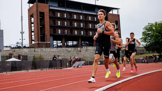STARKVILLE, MS - April 29, 2023 - Mississippi State Middle Distance Runner Curt Carman during the Maroon and White Invite at the Mike Sanders Track Complex in Starkville, MS. Photo By Jaden Powell