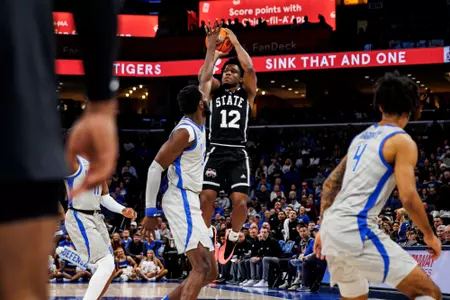 MEMPHIS, TN - December 21, 2024 - Mississippi State Guard Josh Hubbard (#12) during the game between the Memphis Tigers and the Mississippi State Bulldogs at FedEx Forum in Memphis, TN. Photo By Mike Mattina