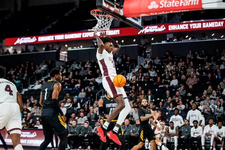 STARKVILLE, MS - December 08, 2024 - Mississippi State Forward KeShawn Murphy (#3) during the game between the Prairie View A&M Panthers and the Mississippi State Bulldogs at Humphrey Coliseum in Starkville, MS. Photo By Mike Mattina