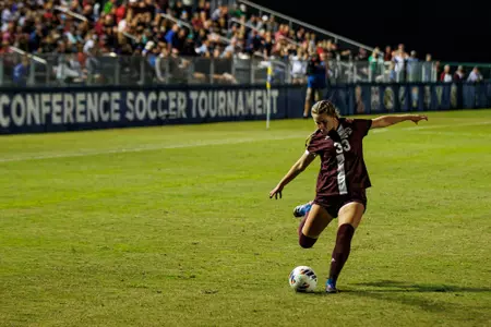 STARKVILLE, MS - November 01, 2022 - Mississippi State Midfielder Ashlyn Kane (#33) during the SEC Tournament match between the Alabama Crimson Tide and the Mississippi State Bulldogs at the Ashton Brosnaham Soccer Complex in Pensacola, FL.. Photo By Mike Mattina