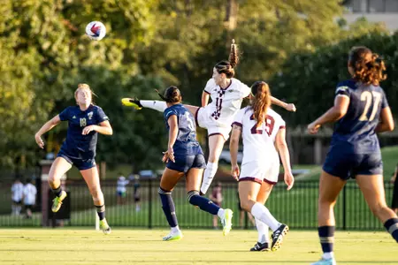 STARKVILLE, MS - August 27, 2023 - Mississippi State Midfielder/Forward Hannah Johnson (#11)  during the match between the FIU Panthers and the Mississippi State Bulldogs at the MSU Soccer Field in Starkville, MS. Photo By Mike Mattina