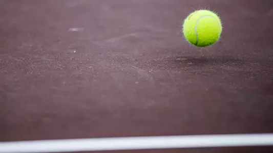 STARKVILLE, MS - January 19, 2024 - Tennis ball during the match between the Tennessee State Tigers and the Mississippi State Bulldogs at the Rula Tennis Pavilion in Starkville, MS. Photo By Ivy Rose Ball