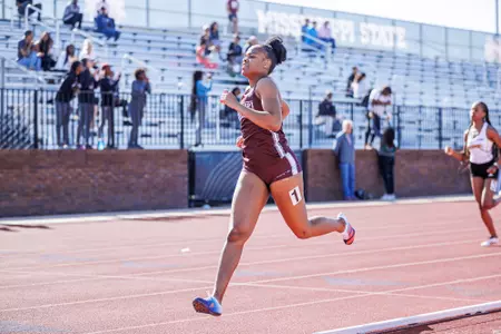 STARKVILLE, MS - March 25, 2022 - Mississippi State Hurdler Danielle Brissett during the Al Schmidt Bulldog Relays at the Mike Sanders Track Complex in Starkville, MS. Photo By Kevin Snyder