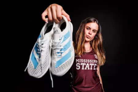 STARKVILLE, MS - August 14, 2023 - Mississippi State Distance Runner Madison Jones during the 2023-24 Cross Country Production Day at the Holliman Athletic Center at Mississippi State University in Starkville, MS. Photo By Jaden Powell