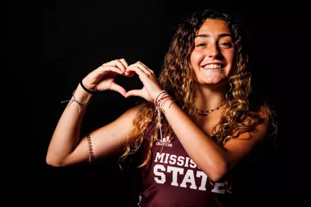 STARKVILLE, MS - October 25, 2023 - Mississippi State?s Gabriela Sanz MartÃnez during 2023-2024 Track & Field Production Day at the Holliman Athletic Center at Mississippi State University in Starkville, MS. Photo By Jaden Powell