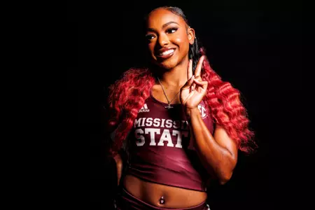 STARKVILLE, MS - October 26, 2023 - Mississippi State?s Tamiia Fuller during 2023-2024 Track & Field Production Day at the Holliman Athletic Center at Mississippi State University in Starkville, MS. Photo By Jaden Powell
