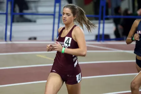 BIRMINGHAM, AL - January 13, 2024 - Mississippi State Distance Runner Hunter Anderson during the UAB Vulcan Invite at the Birmingham Crossplex in Birmingham, AL. Photo by Michael Wade